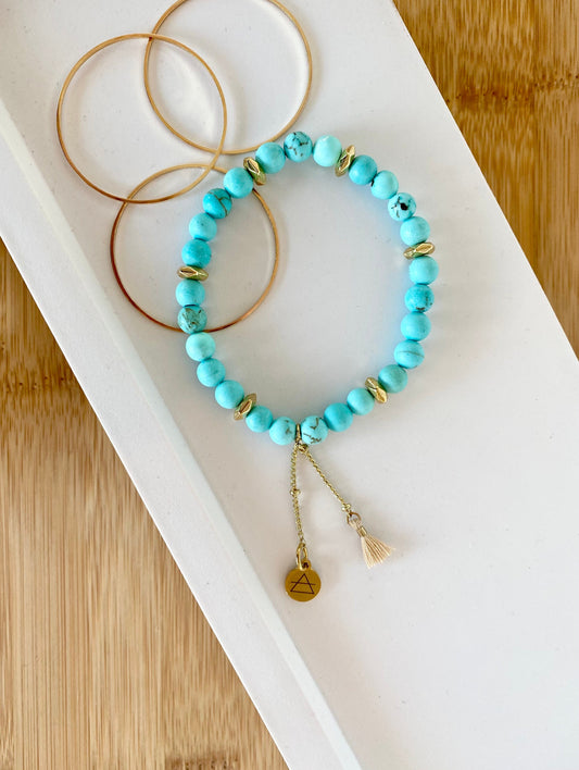 Turquoise gemstone protection bracelet